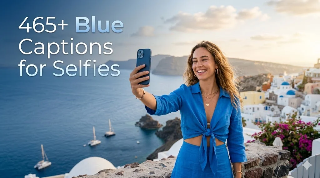 465+ Blue Captions for Selfies