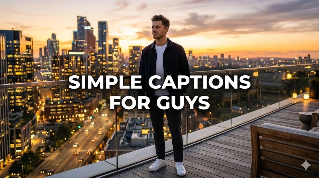 390+ Simple Captions for Guys