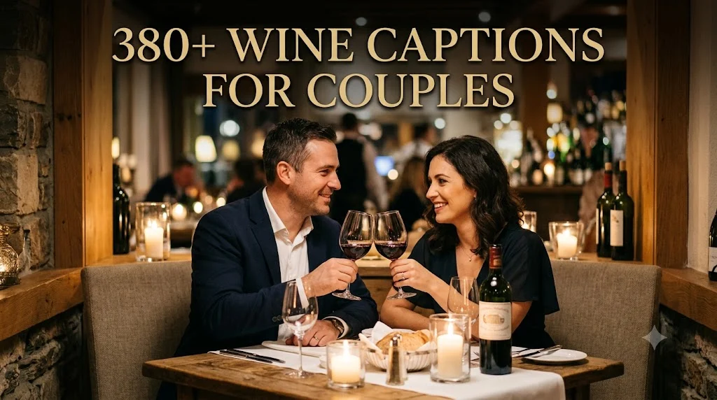 380+ Wine Captions For Couples